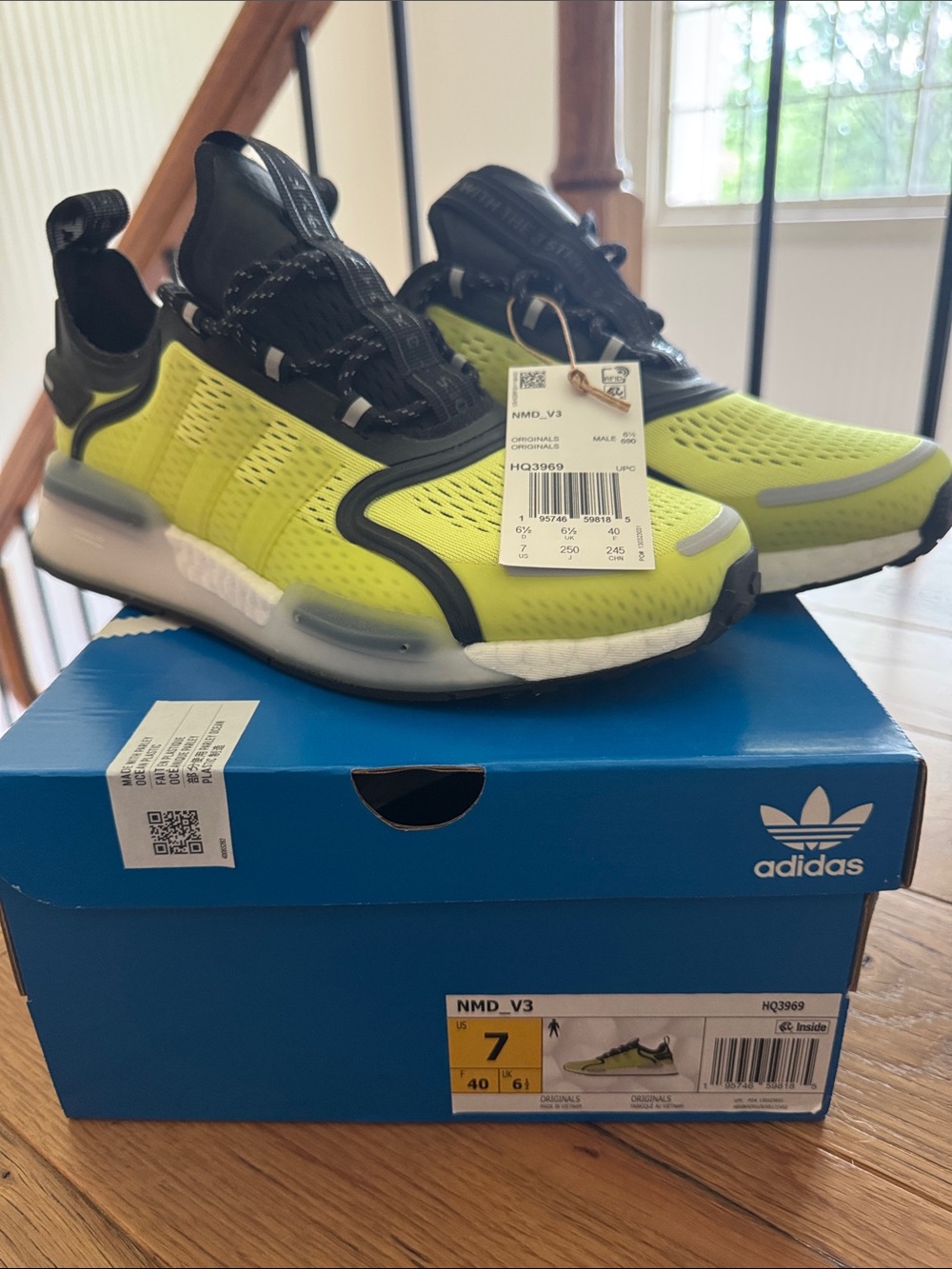 adidas NMD_V3 Neon Yellow & Black Running Sneakers